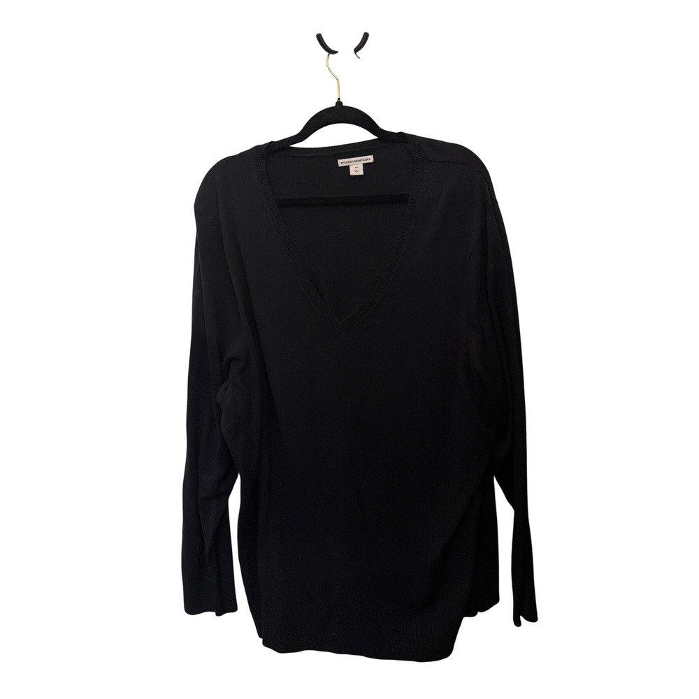 Amazon Essentials Women Black V-Neck Long Sleeve Sweater Plus Size 4X